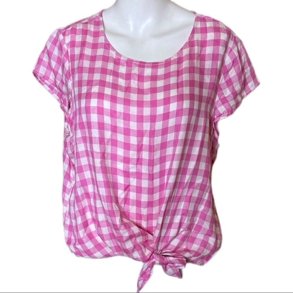 BeachLunchLounge Collection Top Pink & White Gingham Size Small